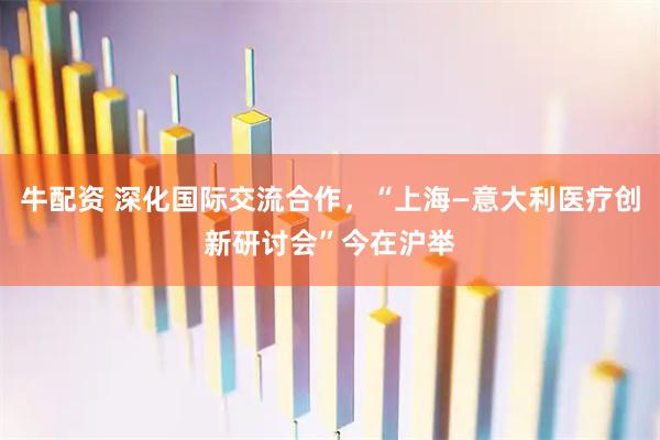 牛配资 深化国际交流合作，“上海—意大利医疗创新研讨会”今在沪举